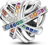 Charms Silber Anhänger Herz mit Zirkonia Beads für DIY Produktbild-Vorschau 1