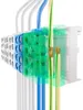 A close-up, angled view of electrical terminal blocks with wires inserted. Produktbild-Vorschau