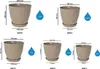 Set van 3 taupe-kleurige bloempotten, kristaldesign - Productafbeelding-voorbeeld 3