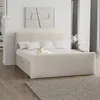 A bedroom scene with a bed, artwork, and curtains. Produktbild-Vorschau
