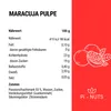 Nutritional information and ingredients for Maracuja Pulp, with illustrations of passion fruits. Anteprima dell’immagine prodotto