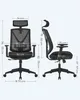 A size chart for an office chair, showing dimensions in centimeters from front and side views. Náhled obrázku produktu