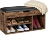Relaxdays Schuhbank, Sitzbank mit Stauraum, 3 Fächer für Produktbild-Vorschau 1