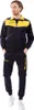 A man wearing a navy and yellow tracksuit. Produktbild-Vorschau