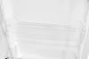 Close-up interior view of an empty refrigerator with clear plastic shelves. Produktbild-Vorschau