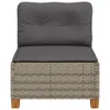 vidaXL Gartensofa ohne Armlehnen mit Kissen Grau Poly Produktbild-Vorschau 4