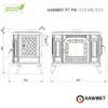 Technical drawing and specifications of a fireplace. Náhľad obrázku produktu