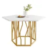 OKWISH Table À Manger - Avec Plateau MDF Marbré Et Pieds Voir les images du produit 10