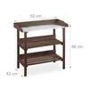 relaxdays 10026324_0 relaxdays Pflanztisch dunkelbraun 92,0 Anteprima dell’immagine prodotto 4