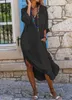 ASKSA Damen Elegant Kleider Einfarbig Lang Hemdkleid Midi Produktbild-Vorschau 2