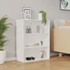 A white bookshelf with decorative items on it, placed against a light gray wall and on a wooden floor. Voir les images du produit