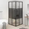 vidaXL Duschkabine mit Streifen ESG 80x80x180 cm Schwarz Produktbild-Vorschau 2