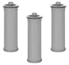Three identical cylindrical filters are arranged in a row against a white background. Produktbild-Vorschau