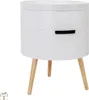 Happyment Deluxe Nachttisch – Rund – Weiß – Schlafzimmer – Produktbild-Vorschau 2