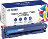 A toner cartridge and its packaging are shown, with the packaging displaying marketing information and graphics. Produktbild-Vorschau