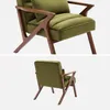 Two views of a green armchair with wooden legs and arms against a white background. Produktbild-Vorschau