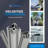 Alu Solarprofil 40x40 BN Nut8 Nut10 Solarschiene Produktbild-Vorschau 2