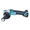 A cordless angle grinder with a side handle, shown against a white background. Produktbild-Vorschau