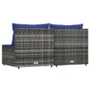 vidaXL Garten Mittelsofas mit Kissen 2 Stk. Grau Poly Produktbild-Vorschau 4