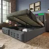 Čalouněná postel 160x200, manželská postel s led čelem a Náhled obrázku produktu 8