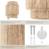 Applique murale LIGNEA LUX en jute de style bohème 40W - Voir les images du produit 4