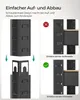 Diagram showing how to assemble parts of a shelving unit. Produktbild-Vorschau