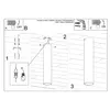 Diagrams showing the installation steps for a light fixture. Voir les images du produit