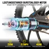 Close-up illustration of an electric bicycle motor with accompanying feature callouts. Produktbild-Vorschau