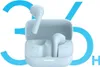 A pair of light blue wireless earbuds in their charging case, with large blue numbers '36' and 'H' in the background. Anteprima dell’immagine prodotto