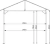 A technical drawing of a garden pavilion with dimensions indicated. Produktbild-Vorschau