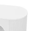 A close-up, top-down view of a white, oval-shaped cabinet with a fluted texture on its side. Podgląd zdjęcia produktu