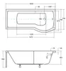 Technical drawing with dimensions of a bathtub. Produktbild-Vorschau