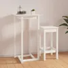 vidaXL Barový stôl biely 60x60x110 cm Masívne borovicové Náhľad obrázku produktu 2