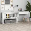 The Living Store Eckschreibtisch Weiß 200x50x76 cm Produktbild-Vorschau 3