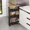 COSTWAY Nischenwagen 13cm breit, 4 Etagen Küchenwagen Produktbild-Vorschau 2