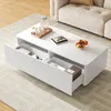 Merax Couchtisch mit 2 Schubladen und geriffelter Front, Produktbild-Vorschau 4