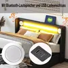 Merax Polsterbett 90x200 cm mit LED Lichtleiste, Jugendbett Produktbild-Vorschau 4