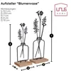 A size chart and product image for decorative vases. Produktbild-Vorschau