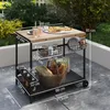 Outsunny Servierwagen Barbecue Trolley Gartenrollwagen mit Produktbild-Vorschau 3