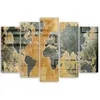 5-teiliges leinwandbild retro-weltkarte 150x100 cm Feeby Produktbild-Vorschau 2