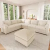 Merax XXL Modulares U-Form Sofa, L-Form Ecksofa Mit Hocker, Produktbild-Vorschau 5