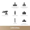 Collage of vacuum cleaner accessories with German text descriptions. Produktbild-Vorschau