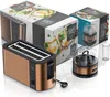 A product shot of a toaster and an egg cooker with their packaging in the background. Náhľad obrázku produktu