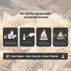 An instructional graphic showing how to use fire starters. Produktbild-Vorschau