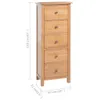 vidaXL Commode haute avec tiroirs 45x32x110 cm Chêne massif Voir les images du produit 6