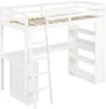 Sweiko Lit surélevé, Lit d'enfant, Étagère de rangement Voir les images du produit 14