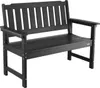 A black garden bench is shown against a white background. Produktbild-Vorschau