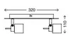 A technical drawing of a light fixture with dimensions. Anteprima dell’immagine prodotto