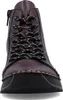 A close-up front view of a purple leather boot with black and white laces. Produktbild-Vorschau