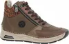 A single brown high-top sneaker with leopard print accents and a zipper. Produktbild-Vorschau